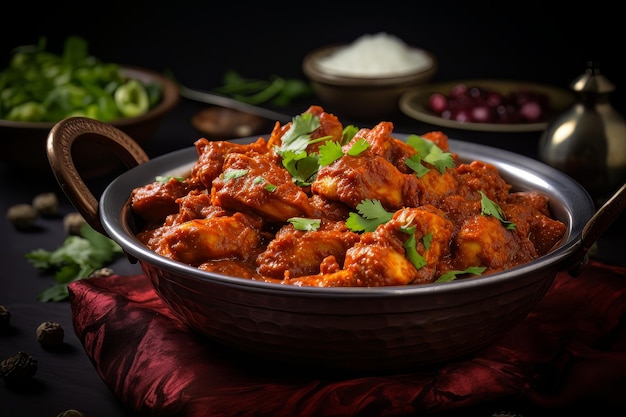 Fotografia di cibo indiano di pollo vindaloo