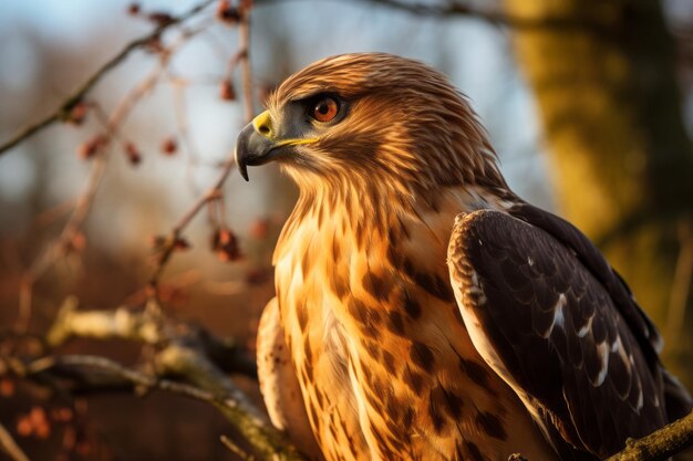 fotografia di falco luce naturale lente 50mm generativa ai