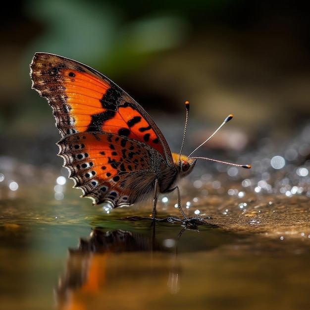 fotografia di farfalle volanti da vicino sull'acqua