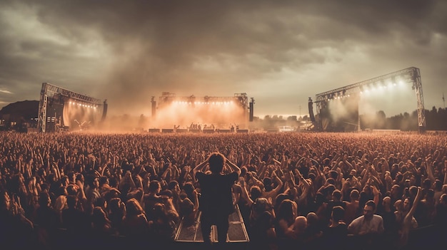 Fotografia di festival di musica rock con foto reali