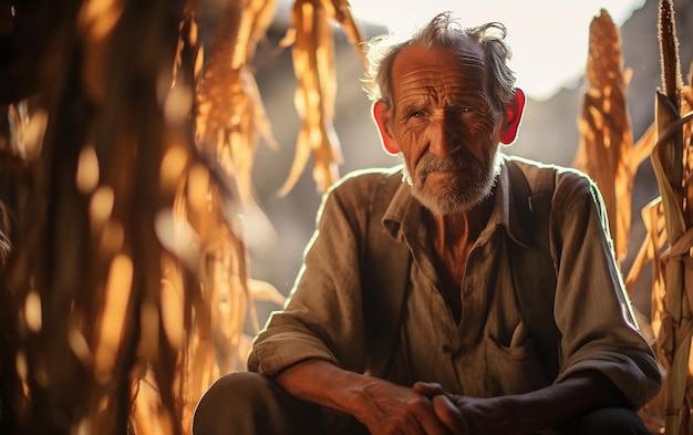Fotografia di ritratto di un uomo anziano generativo di Ai