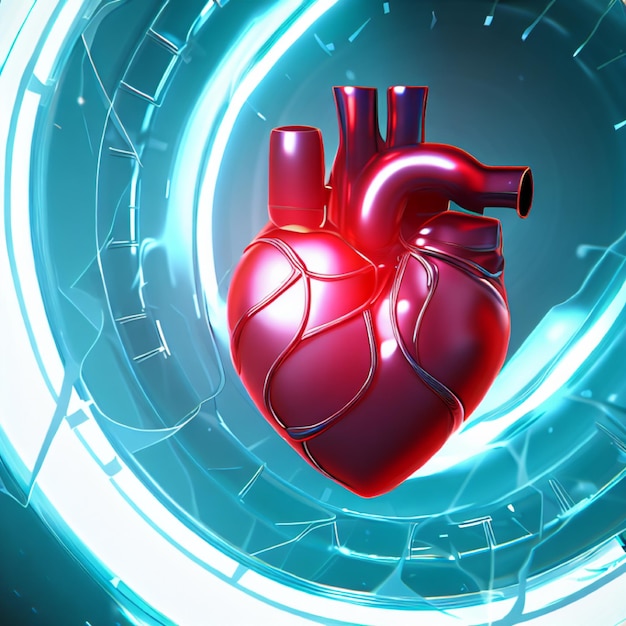 Fotografia di sfondo di un oggetto 3D a cuore