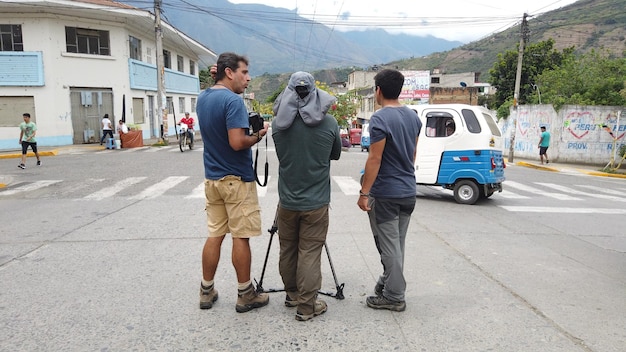 Fotografia di sfondo di una produzione audiovisiva per un film