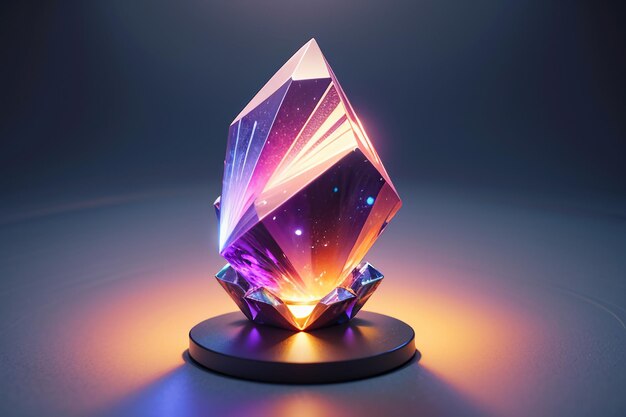 Fotografia di sfondo per carta da parati in cristallo trasparente con gemma colorata e cristallina, taglio diamante
