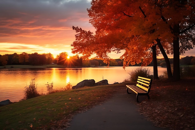 Fotografia di tranquillità in riva al lago di Usacity Minneapolis