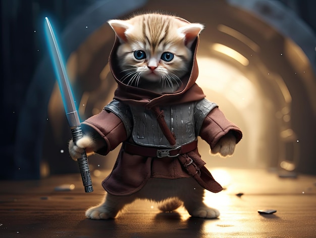 Fotografia di un gattino nel film Jedi Sith di Star Wars