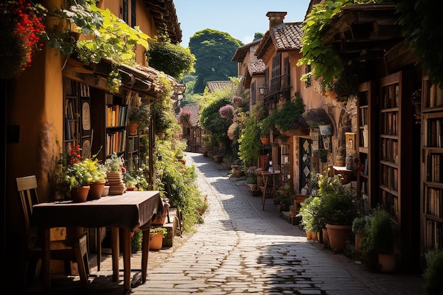 Fotografia di un villaggio tradizionale annidato