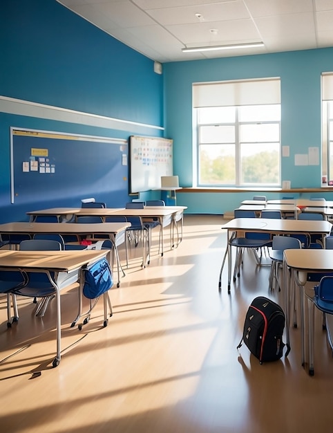 Fotografia di una bella classe scolastica durante la pausa