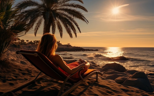 Fotografia di una donna svedese che prende il sole