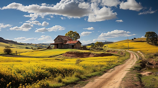 fotografia_di_una_pacifica_campagna_farma_con_rollo