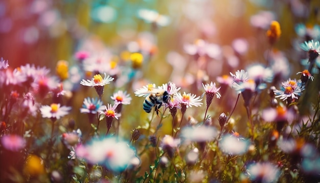 Fotografia di vibrante paesaggio primaverile con Malus Floribunda