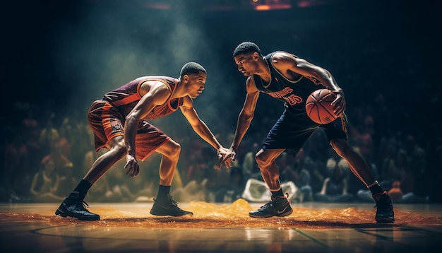 Fotografia dinamica editoriale di basket in azione