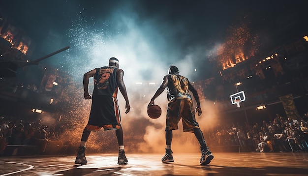 Fotografia dinamica editoriale di basket in azione