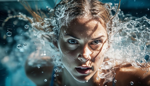 fotografia dinamica editoriale di nuoto olimpico