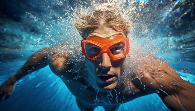 fotografia dinamica editoriale di nuoto olimpico