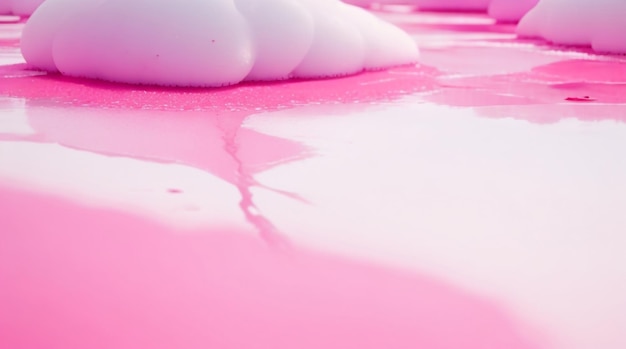Fotografia editoriale astratta del lago rosa Prospettiva enigmatica