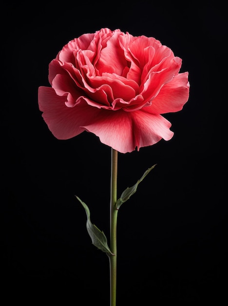 Fotografia Fiore isolato su sfondo nero garofano rosa