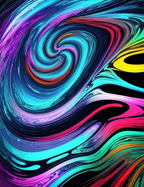 Fotografia gratuita astratta multi-colorato modello di onda luccicante fluente moderno generato da ai