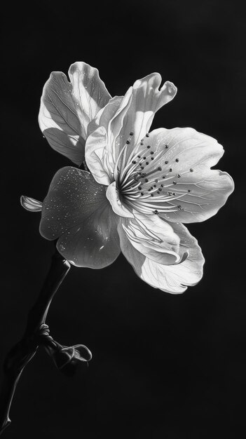 Fotografia in bianco e nero di un fiore