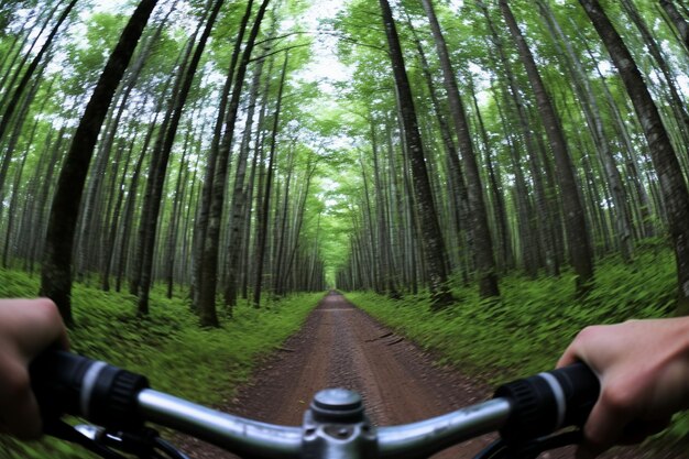 Fotografia in bicicletta attraverso Wilderness Dirt Road