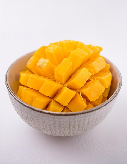 Fotografia in studio di un delizioso mango dal colore vibrante e dalla consistenza succosa perfetto per la fotografia alimentare