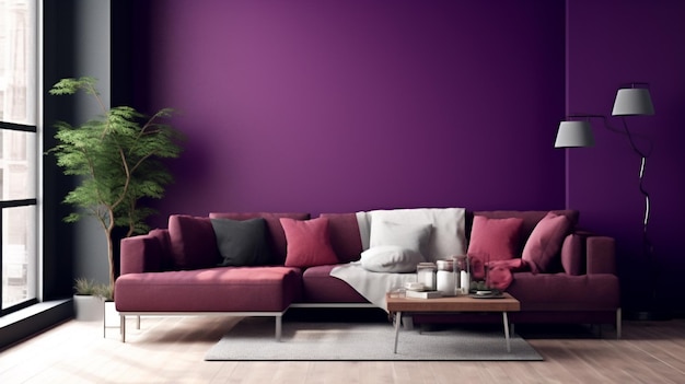 Fotografia iper realistica del soggiorno in stile semplice di un bellissimo moderno luminoso