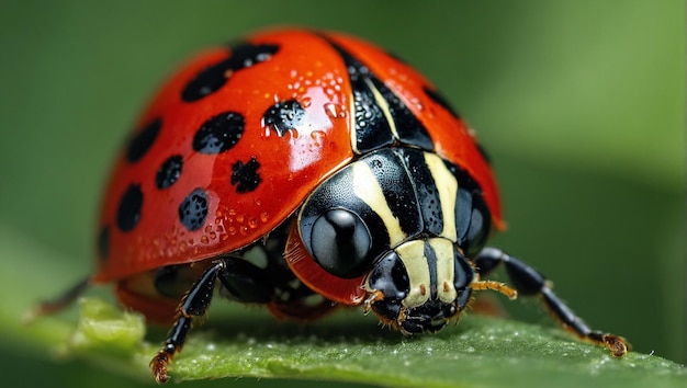 fotografia macro bellissima signora beetle rossa insetto