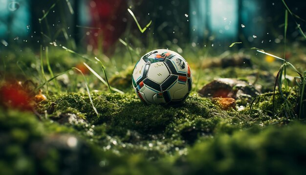 Fotografia macro di alta qualità di oggetti di calcio