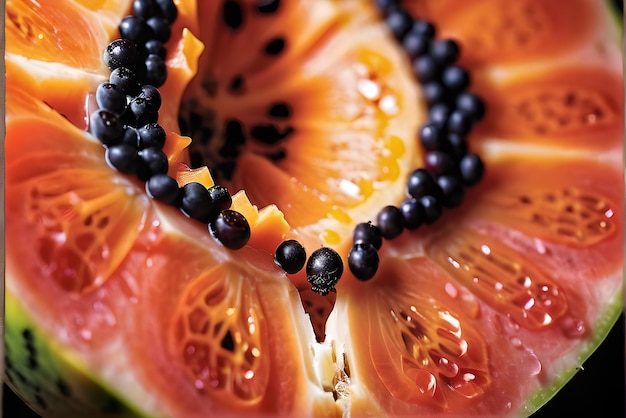 Fotografia macro di frutti deliziosi