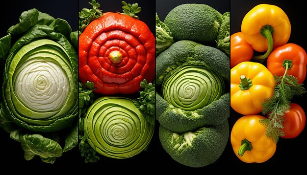 Fotografia macro di verdure