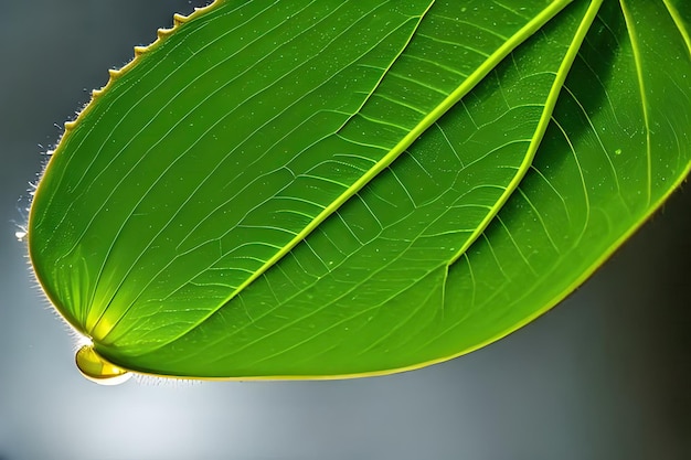 Fotografia macro foglia verde