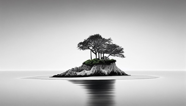 fotografia minimalista di un'isola