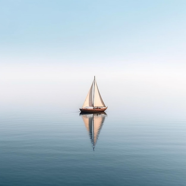 Fotografia minimalista di una barca a vela