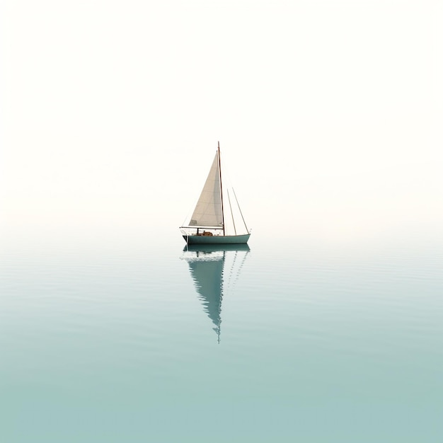 Fotografia minimalista di una barca a vela