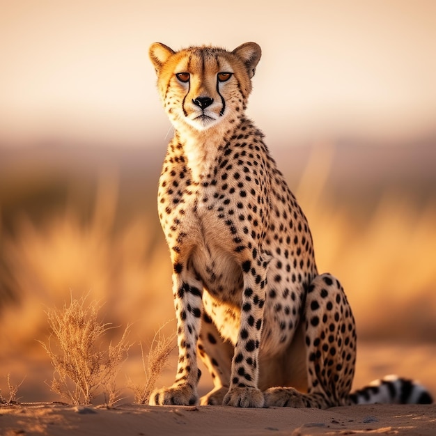 Fotografia naturalistica di un grazioso ghepardo