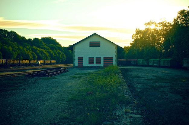 fotografia premium della ferrovia del treno