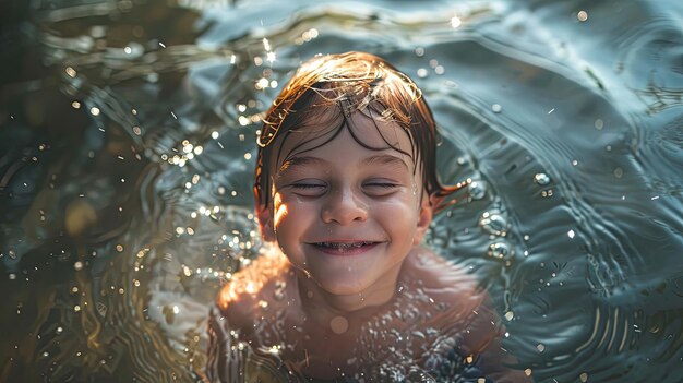 Fotografia professionale Bambino che emerge dall'oceano