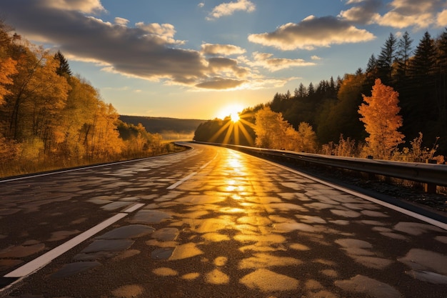 Fotografia professionale di autostrade lunghe e vuote soleggiate