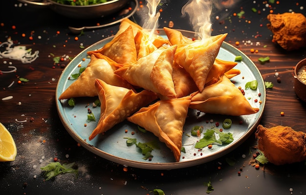 fotografia professionale di deliziose Samosas