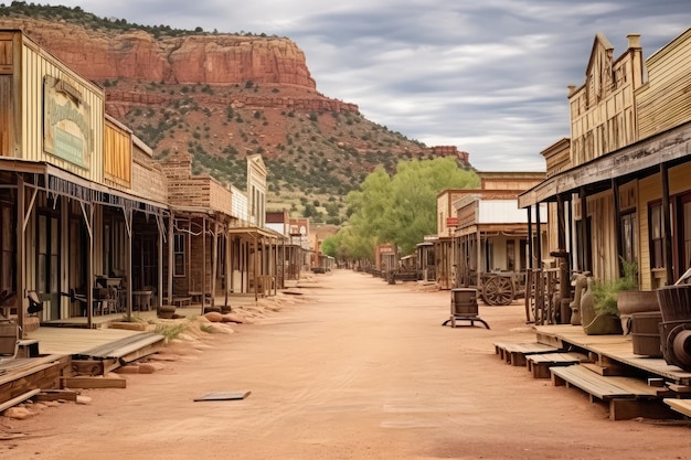 Fotografia professionale di Old West Town AI Generata