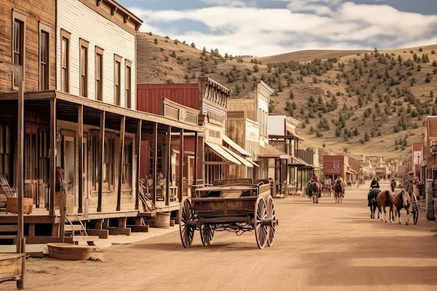 Fotografia professionale di Old West Town AI Generata