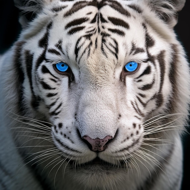 Fotografia ravvicinata di una tigre bianca