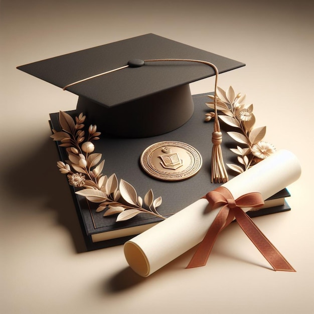 Fotografia realistica del diploma e del berretto