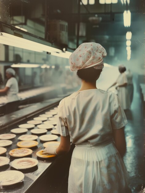 Fotografia retro del giorno del lavoro in bianco e nero di una donna operaia negli Stati Uniti del proletariato dell'Unione Sovietica