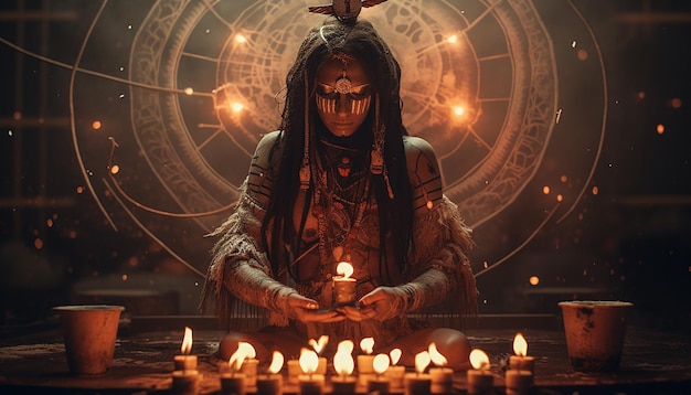 Fotografia sciamanica rituale sciamanico futuristico