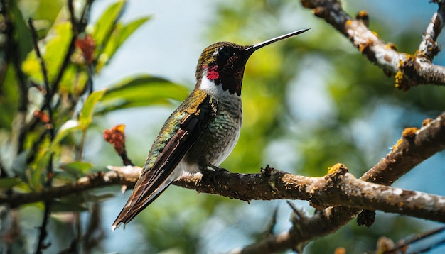 Fotografia selettiva di un colibrì in volo