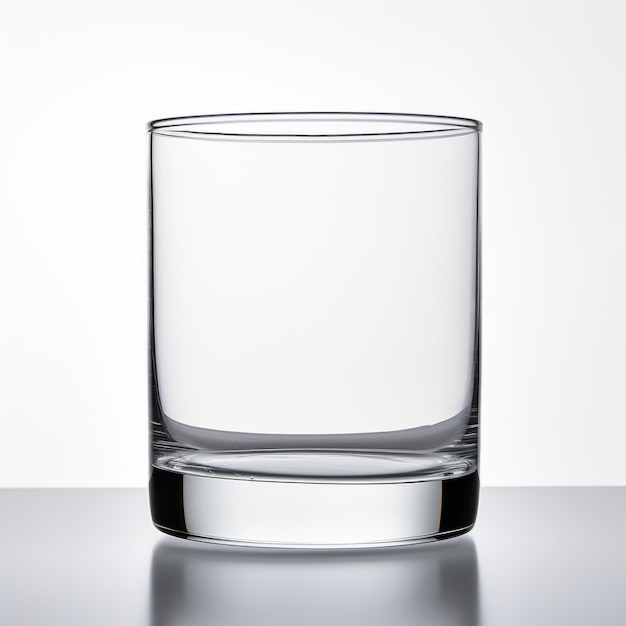 Fotografia semplicistica in vetro su sfondo bianco