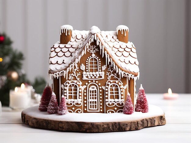 Fotografia tradizionale della torta di Natale Un regalo festivo e delizioso