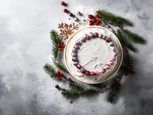 Fotografia tradizionale della torta di Natale Un regalo festivo e delizioso