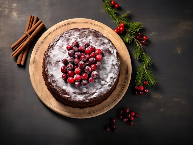 Fotografia tradizionale della torta di Natale Un regalo festivo e delizioso